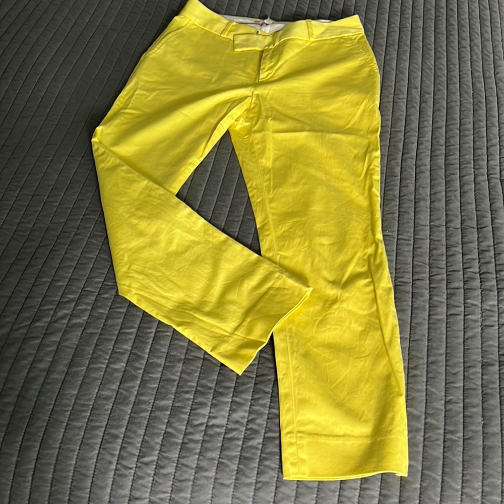 Banana Republic Size 2, LOW rise Yellow pants.  29 or 30 inch waist.